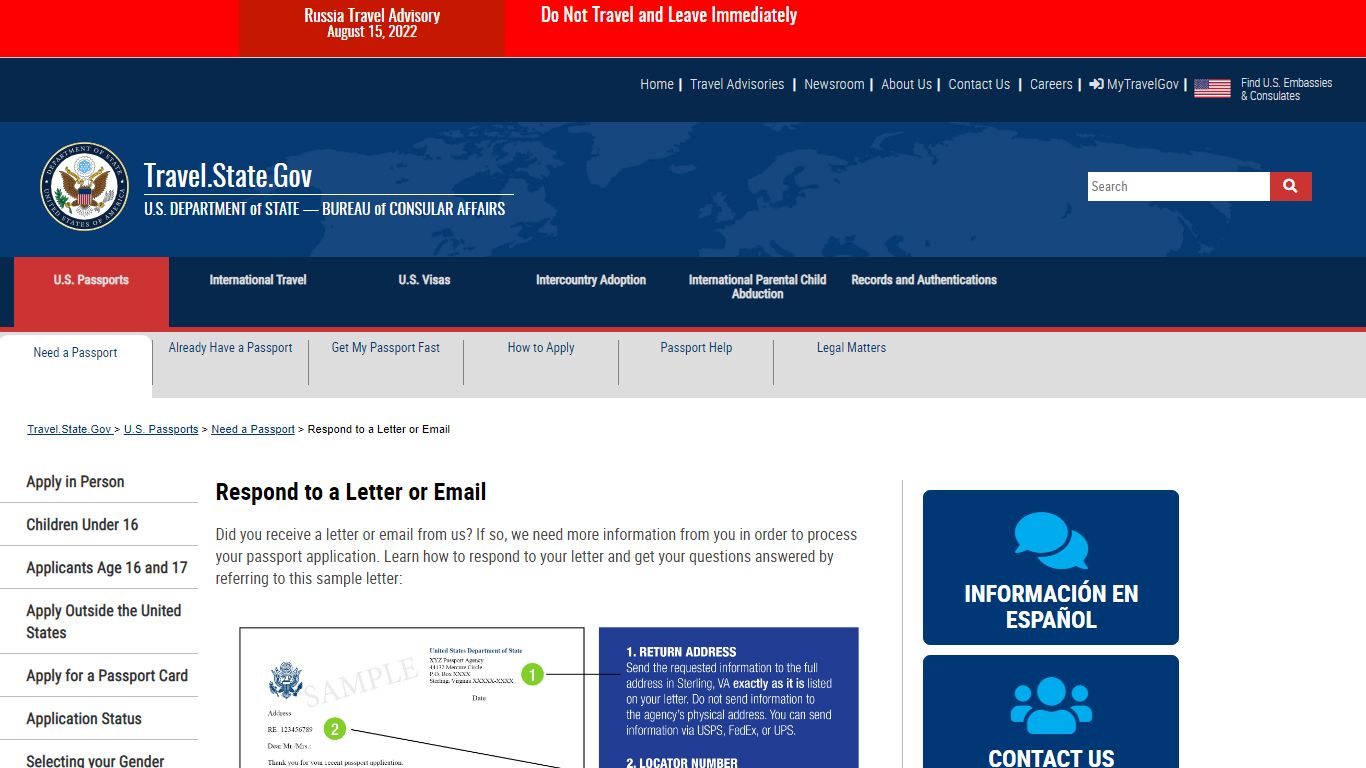 Respond to a Letter or Email - United States Department of State